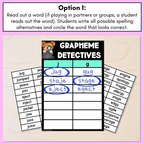 Resource preview 3 for Consonant Sound J Words Game - J Phoneme Decodable Words Activity -  Grapheme Detectives