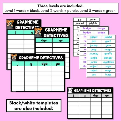 Resource preview 4 for Consonant Sound J Words Game - J Phoneme Decodable Words Activity -  Grapheme Detectives