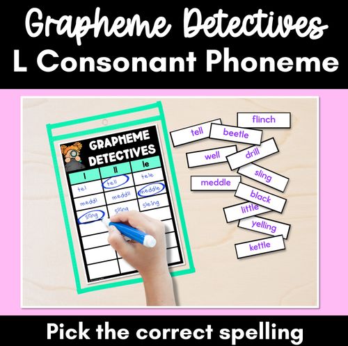 Resource preview 1 for Consonant Sound L Words Game - L Phoneme Decodable Words Activity -  Grapheme Detectives