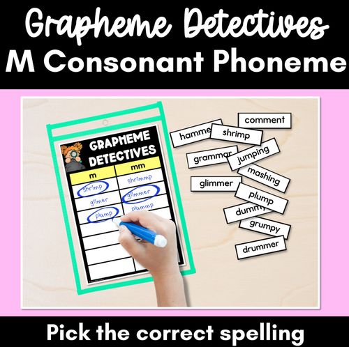 Resource preview 1 for Consonant Sound M Words Game - M Phoneme Decodable Words Activity -  Grapheme Detectives