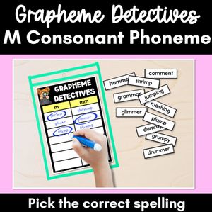 Consonant Sound M Words Game - M Phoneme Decodable Words Activity -  Grapheme Detectives