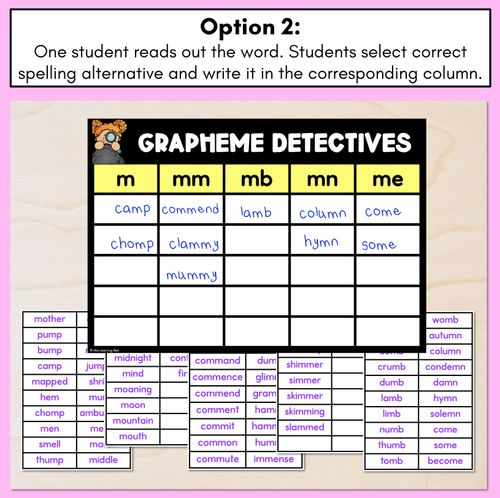 Resource preview 3 for Consonant Sound M Words Game - M Phoneme Decodable Words Activity -  Grapheme Detectives