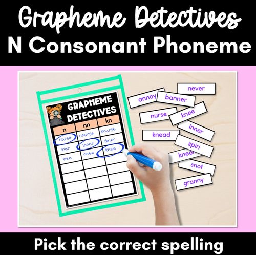 Resource preview 1 for Consonant Sound N Words Game - N Phoneme Decodable Words Activity -  Grapheme Detectives