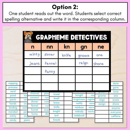 Resource preview 3 for Consonant Sound N Words Game - N Phoneme Decodable Words Activity -  Grapheme Detectives