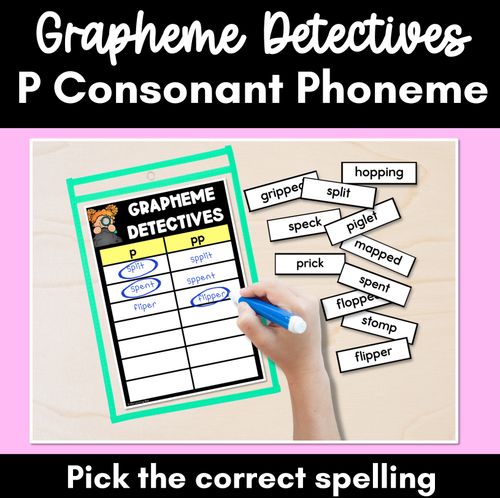 Resource preview 1 for Consonant Sound P Words Game - P Phoneme Decodable Words Activity -  Grapheme Detectives