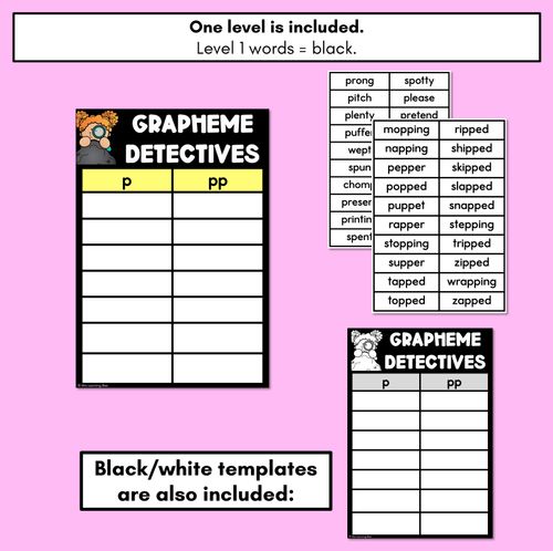 Resource preview 4 for Consonant Sound P Words Game - P Phoneme Decodable Words Activity -  Grapheme Detectives