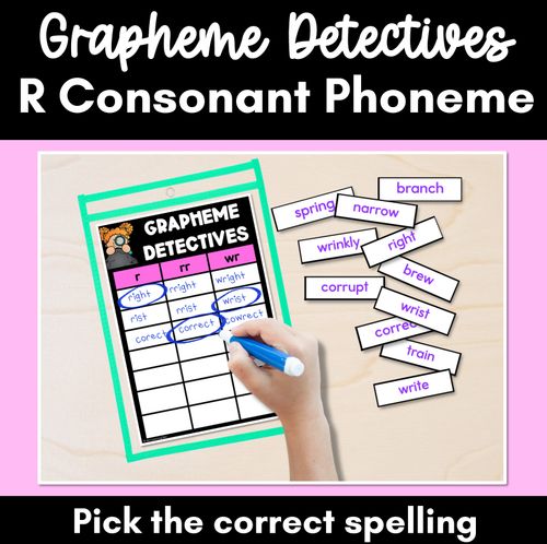 Resource preview 1 for Consonant Sound R Words Game - R Phoneme Decodable Words Activity -  Grapheme Detectives