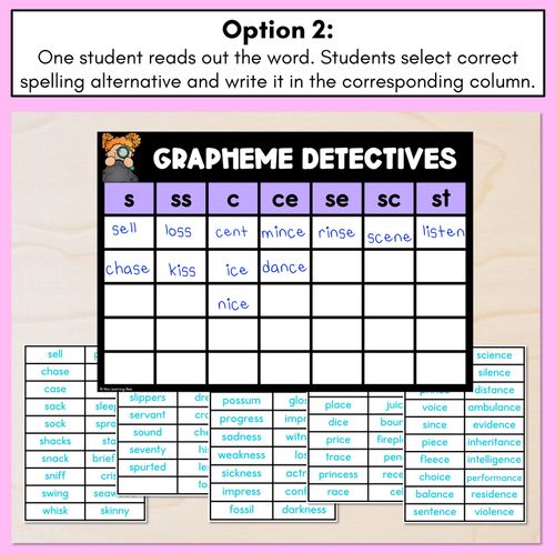 Resource preview 3 for Consonant Sound S Words Game - S Phoneme Decodable Words Activity -  Grapheme Detectives