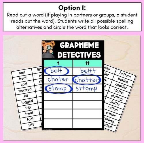 Resource preview 2 for Consonant Sound T Words Game - T Phoneme Decodable Words Activity -  Grapheme Detectives