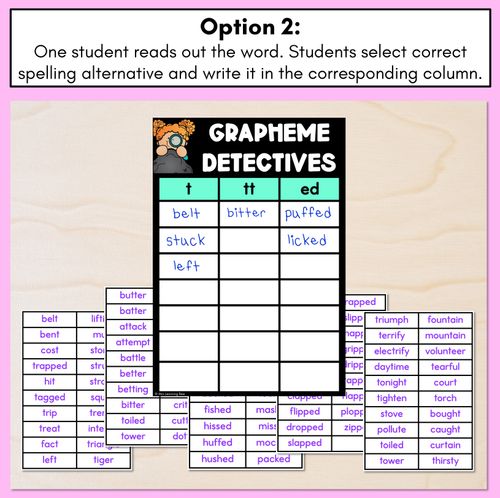 Resource preview 3 for Consonant Sound T Words Game - T Phoneme Decodable Words Activity -  Grapheme Detectives