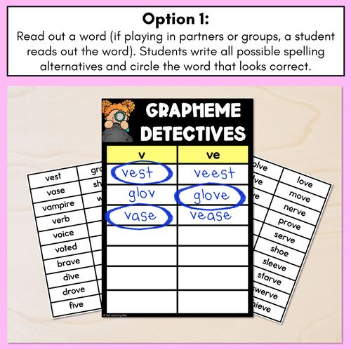 Resource preview 2 for Consonant Sound V Words Game - V Phoneme Decodable Words Activity -  Grapheme Detectives