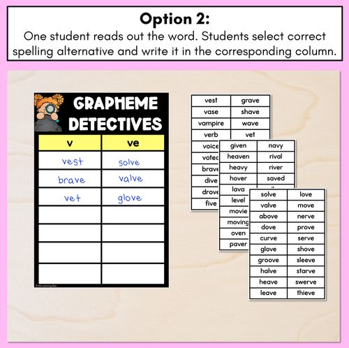 Resource preview 3 for Consonant Sound V Words Game - V Phoneme Decodable Words Activity -  Grapheme Detectives