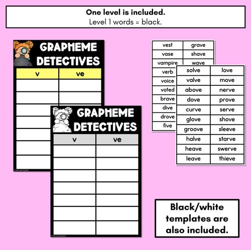 Resource preview 4 for Consonant Sound V Words Game - V Phoneme Decodable Words Activity -  Grapheme Detectives