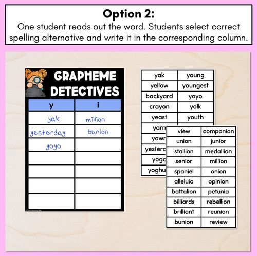 Resource preview 3 for Y Consonant Phoneme Words Game - Y Phoneme Decodable Words Activity - Grapheme Detectives