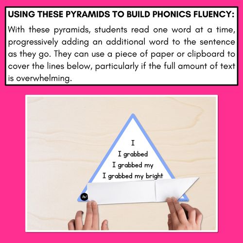 Resource preview 3 for CONSONANT PHONEME B WORDS - Decodable Sentence Pyramids - Phonics Fluency