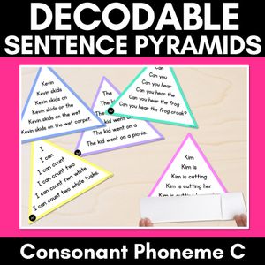 CONSONANT PHONEME C WORDS - Decodable Sentence Pyramids - Phonics Fluency