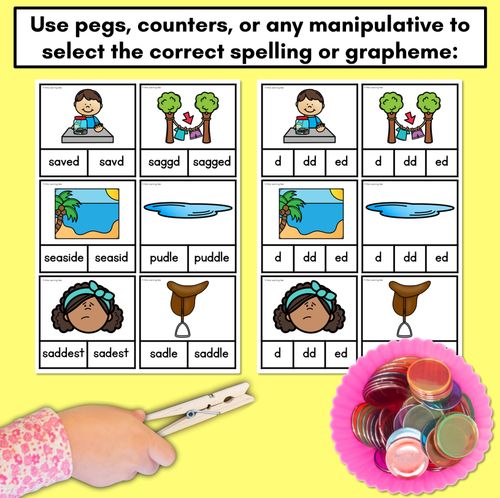 Resource preview 3 for Consonant Phoneme D Clip Cards - D, DD, ED - Consonant Sounds Phonics Game