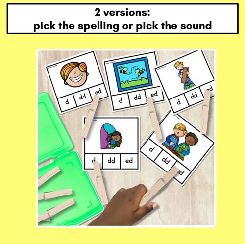 Resource preview 4 for Consonant Phoneme D Clip Cards - D, DD, ED - Consonant Sounds Phonics Game