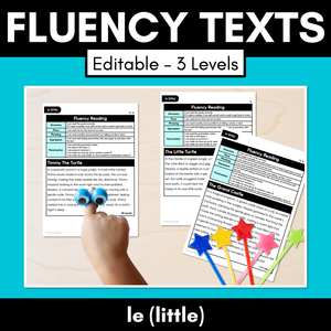 Editable Differentiated Decodable Fluency Texts - le (little)