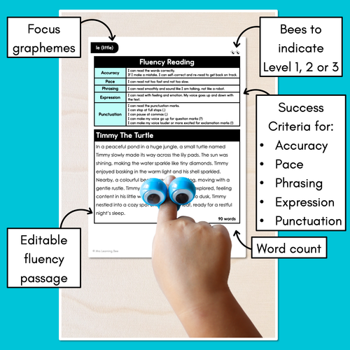 Resource preview 3 for Editable Differentiated Decodable Fluency Texts - le (little)