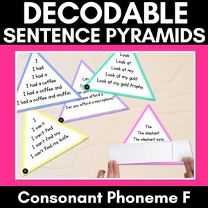 CONSONANT PHONEME F WORDS - Decodable Sentence Pyramids - Phonics Fluency