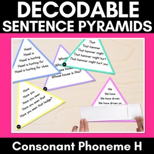 CONSONANT PHONEME H WORDS - Decodable Sentence Pyramids - Phonics Fluency