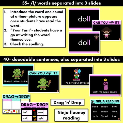 Resource preview 3 for Consonant Sound L PowerPoint - L LL LE