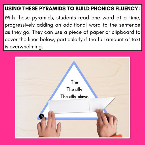 Resource preview 3 for CONSONANT PHONEME L WORDS - Decodable Sentence Pyramids - Phonics Fluency