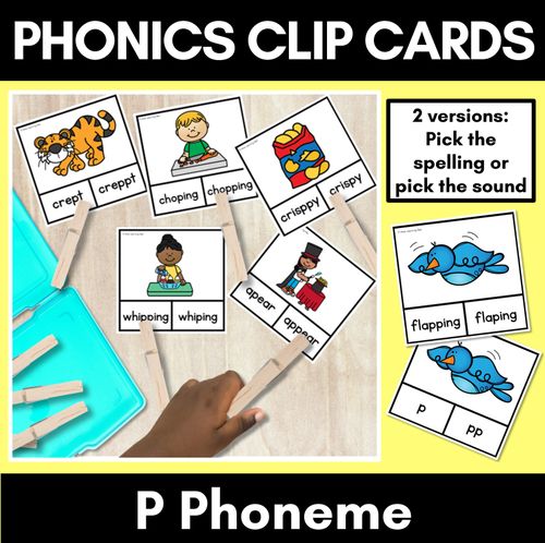 Resource preview 1 for Consonant Phoneme P Clip Cards - P, PP - Consonant Sounds Phonics Game