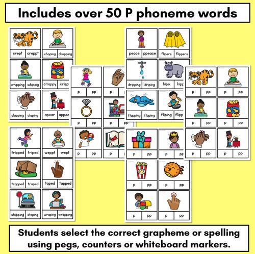 Resource preview 2 for Consonant Phoneme P Clip Cards - P, PP - Consonant Sounds Phonics Game