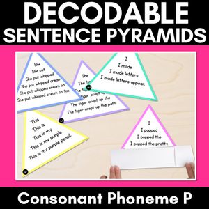 CONSONANT PHONEME P WORDS - Decodable Sentence Pyramids - Phonics Fluency