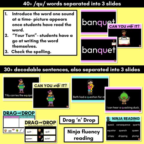 Resource preview 3 for Consonant Sound QU PowerPoint - QU