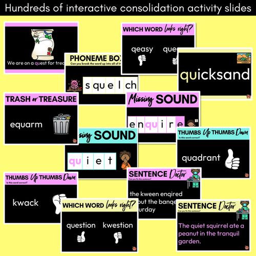 Resource preview 4 for Consonant Sound QU PowerPoint - QU