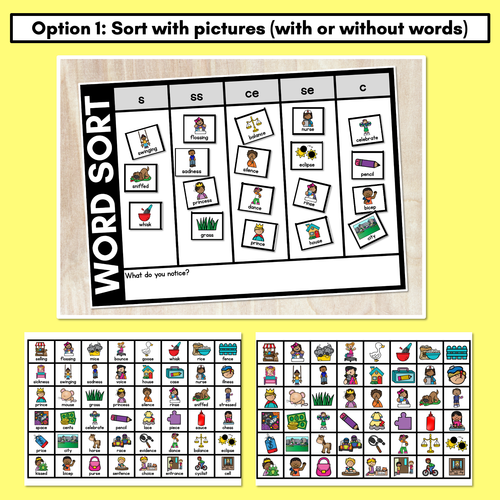 Resource preview 2 for CONSONANT PHONEME S WORD SORT