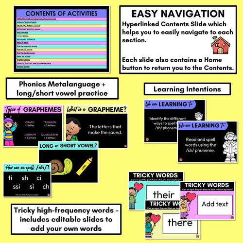 Resource preview 2 for Consonant Sound SH PowerPoint - SH TI CI SI