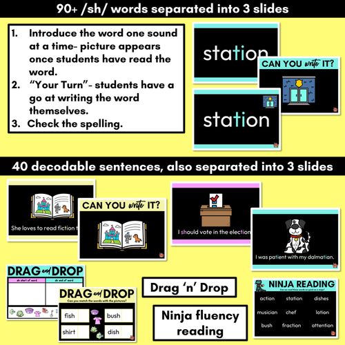 Resource preview 3 for Consonant Sound SH PowerPoint - SH TI CI SI