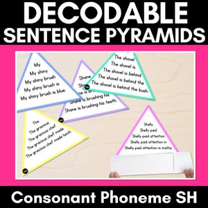 CONSONANT PHONEME SH WORDS - Decodable Sentence Pyramids - Phonics Fluency