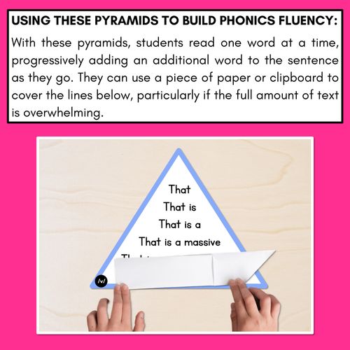 Resource preview 3 for CONSONANT PHONEME V WORDS - Decodable Sentence Pyramids - Phonics Fluency