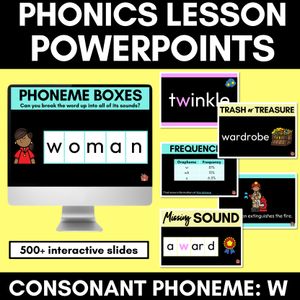 Consonant Sound W PowerPoint - W, WH, U