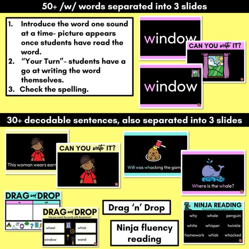 Resource preview 3 for Consonant Sound W PowerPoint - W, WH, U