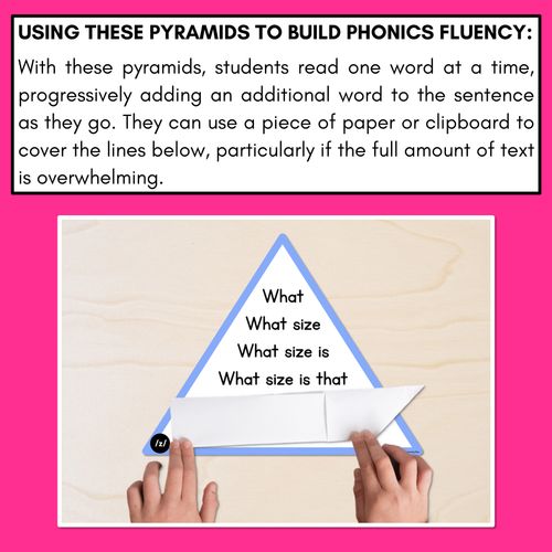 Resource preview 3 for CONSONANT PHONEME Z WORDS - Decodable Sentence Pyramids - Phonics Fluency
