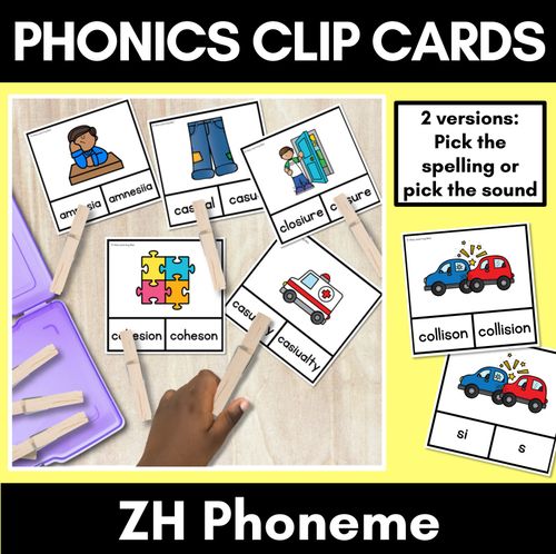 Resource preview 1 for Consonant Phoneme ZH Clip Cards - S, SI - Consonant Sounds Phonics Game