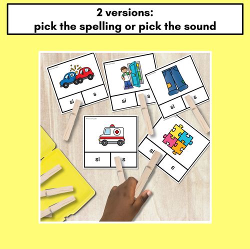 Resource preview 4 for Consonant Phoneme ZH Clip Cards - S, SI - Consonant Sounds Phonics Game