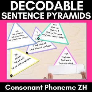 CONSONANT PHONEME ZH WORDS - Decodable Sentence Pyramids - Phonics Fluency