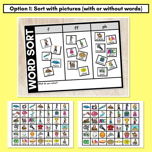 Resource preview 2 for CONSONANT PHONEME F WORD SORT