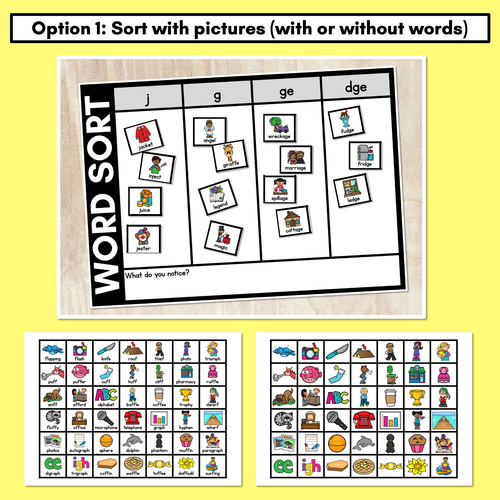 Resource preview 2 for CONSONANT PHONEME J WORD SORT