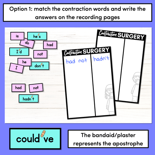 Resource preview 2 for CONTRACTIONS SURGERY - bandaid apostrophes for contractions & common possessives