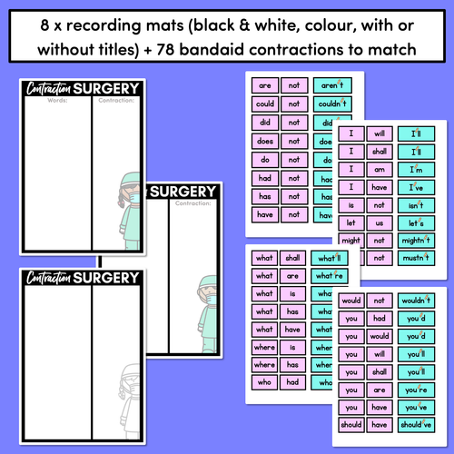 Resource preview 4 for CONTRACTIONS SURGERY - bandaid apostrophes for contractions & common possessives