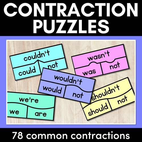 Resource preview 1 for CONTRACTIONS PUZZLES