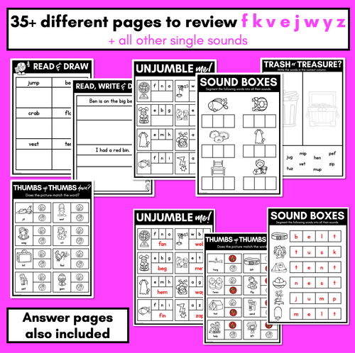 Resource preview 3 for CVC Worksheets - PHONICS REVIEW for Kindergarten Set 3